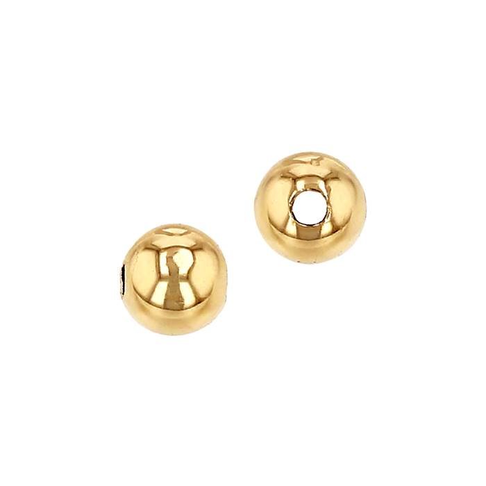 18ky 7.0mm medium weight plain bead with 2.0mm hole