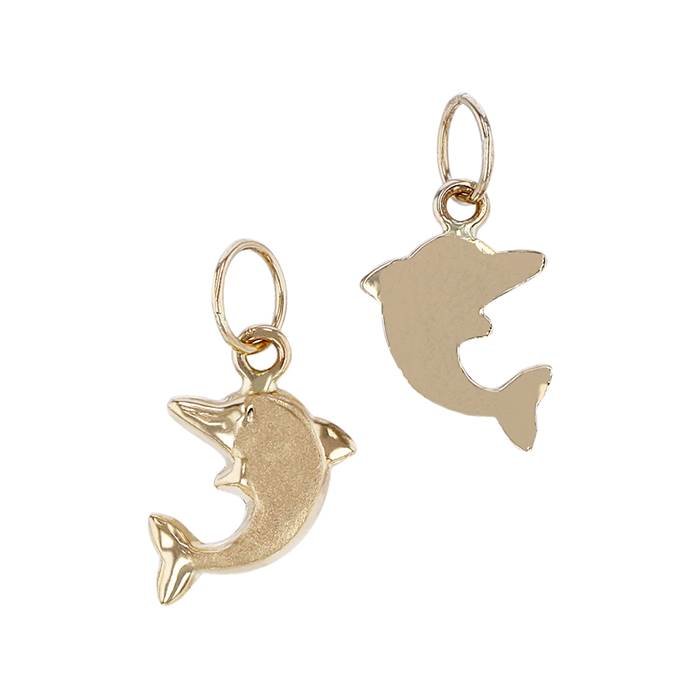 14ky 8mm dolphin charm