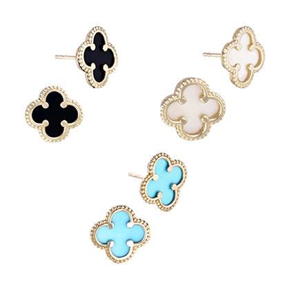 14K Clover Stud Earring