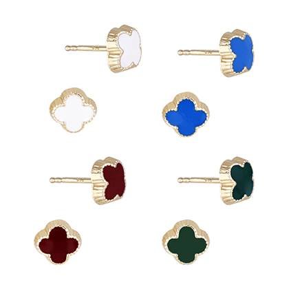 14K Enamel Stud Earring