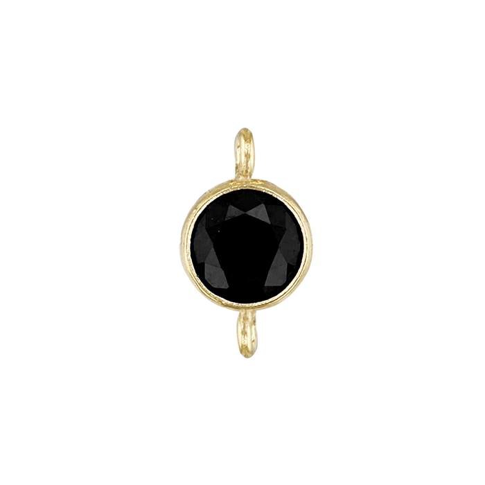 gf 4mm black sapphire bezel set cubic zirconia connector