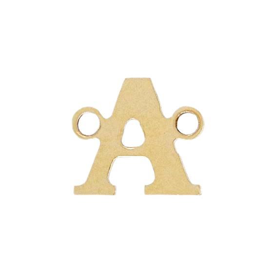 gold filled 24 gauge block style letter a connector