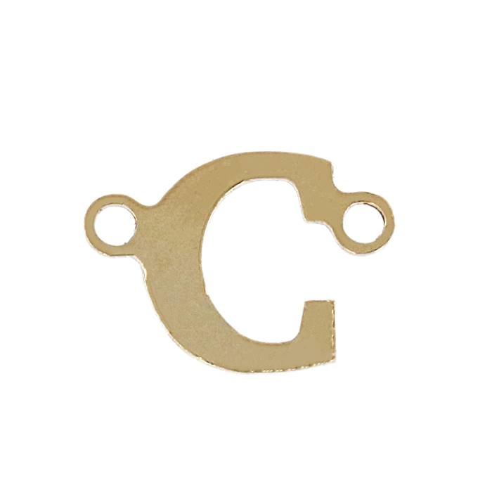 gold filled 24 gauge block style letter c connector