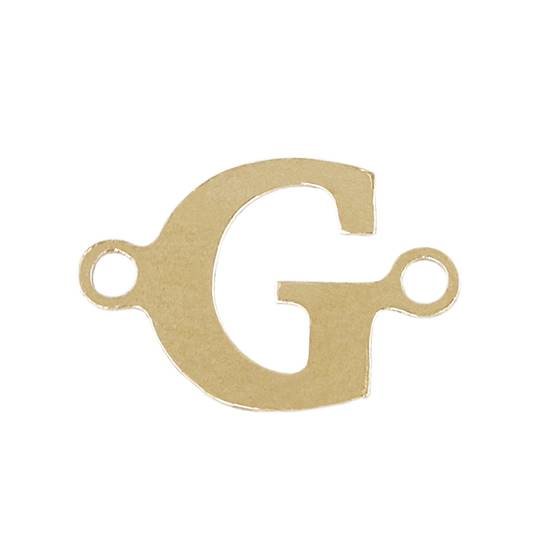 gold filled 24 gauge block style letter g connector