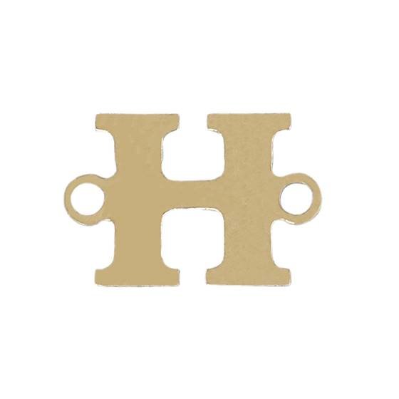 gold filled 24 gauge block style letter h connector