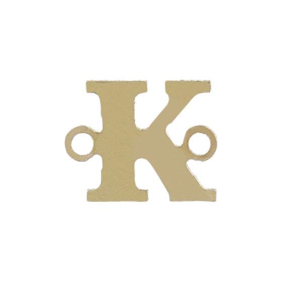 gold filled 24 gauge block style letter k connector