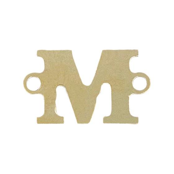 gold filled 24 gauge block style letter m connector