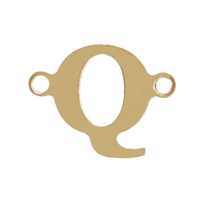 gold filled 24 gauge block style letter q connector