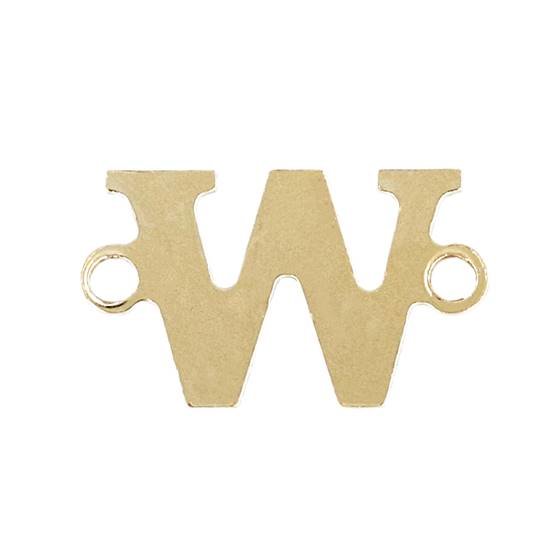 gold filled 24 gauge block style letter w connector
