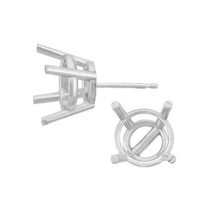 10k Gold 4 Prong Round Earring Setting