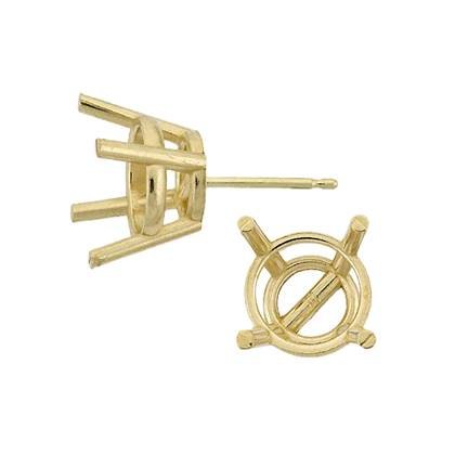 10k Gold 4 Prong Round Earring Setting