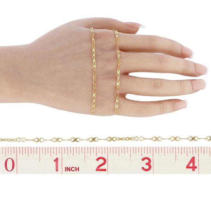 gold filled 5.5mm chain width infinity starburst link chain