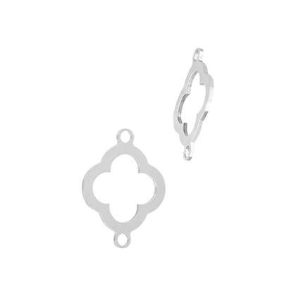 Sterling Silver Clover Outline Connector
