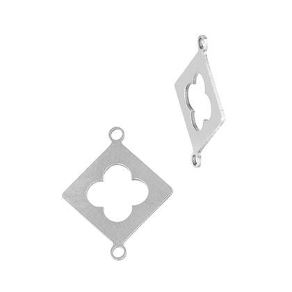 Sterling Silver Clover Square Coin Connector