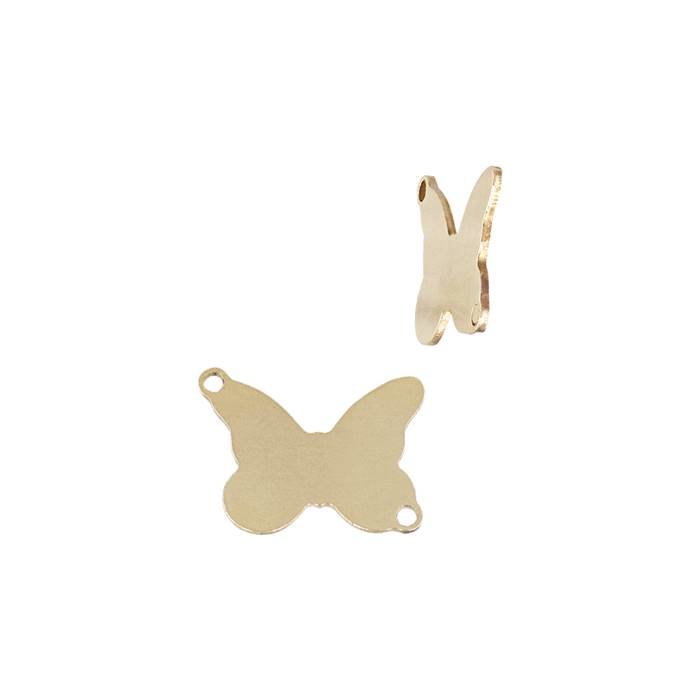 gold filled 8.2x6.6mm solid butterfly connector