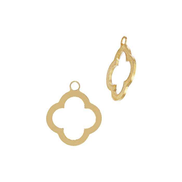 gf 8.4x9.8mm clover outline charm