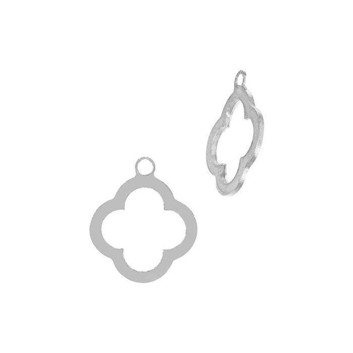 ss 8.4x9.8mm clover outline charm