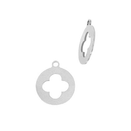 Sterling Silver Clover Coin Charm