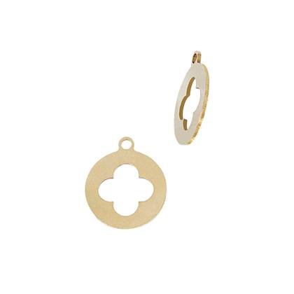Gold Filled Clover Coin Charm