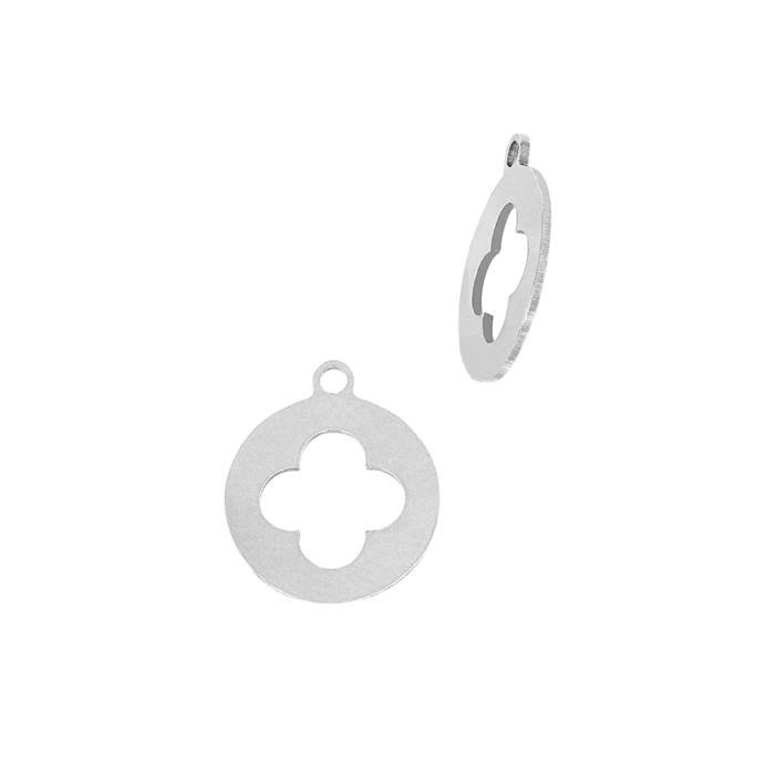 ss 8.3x9.8mm clover coin charm