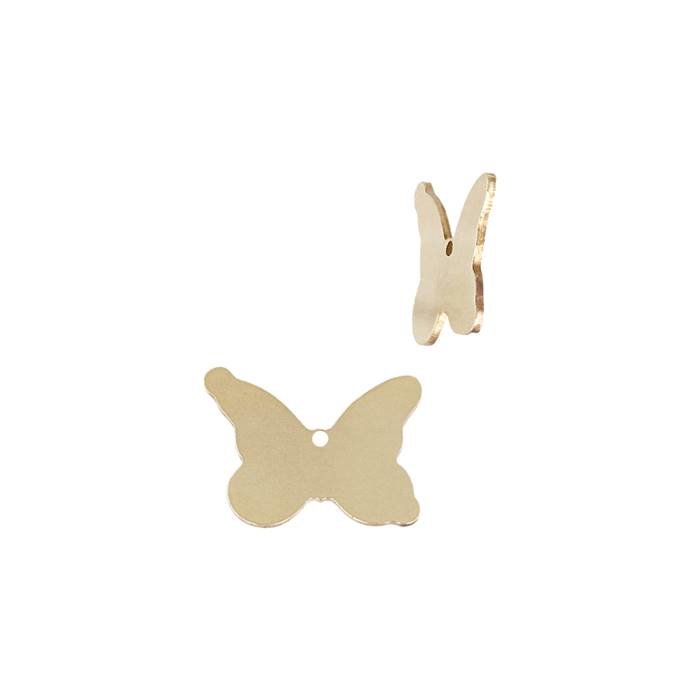 gf 7.5x5.7mm solid butterfly charm with centered hole