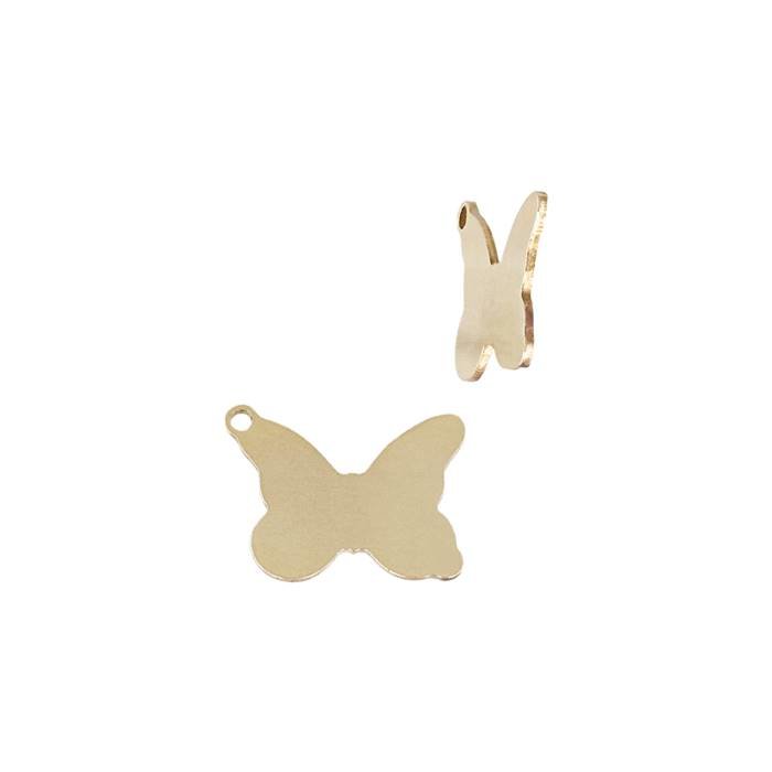 gf 8.1x6.3mm solid butterfly charm