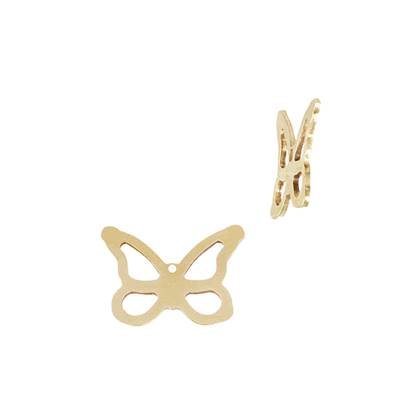 Gold Filled Butterfly Outline Charm With Centered Hole