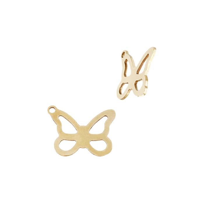 gf 11.3x8.7mm butterfly outline charm