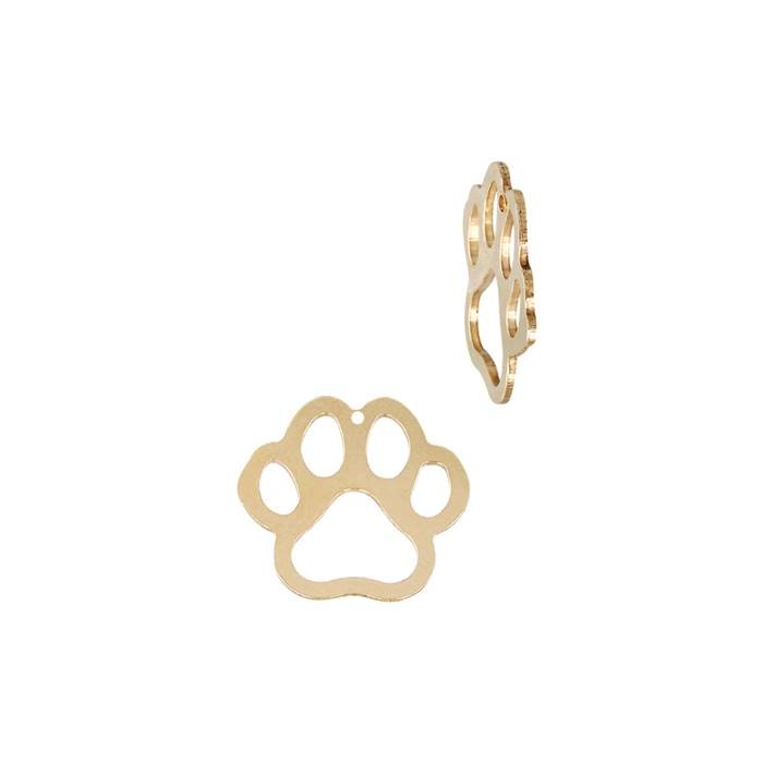 gf 8.6x8.6mm dog paw outline charm