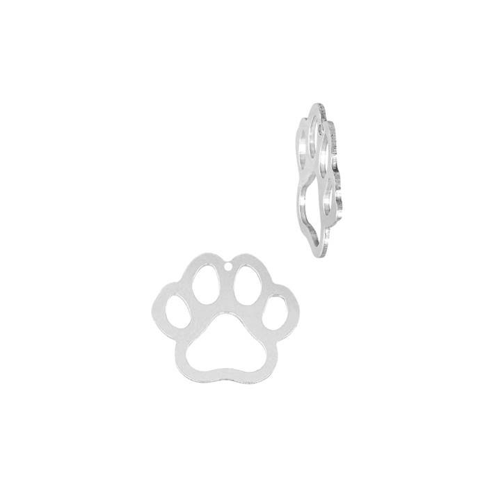 ss 8.6x8.6mm dog paw outline charm