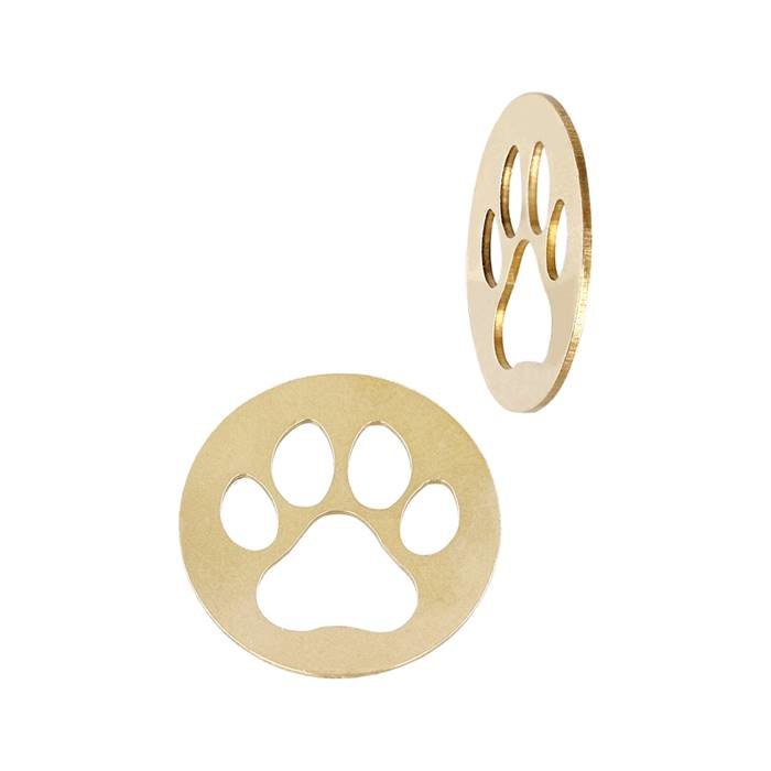 gf 11.6x11.6mm dog paw coin charm