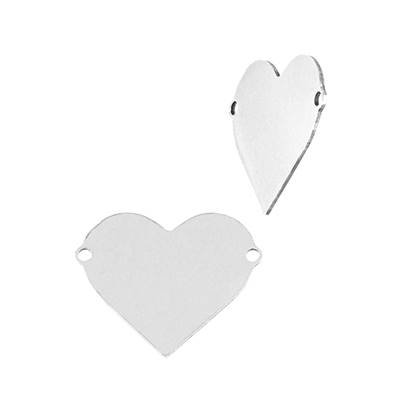 Sterling Silver Solid Heart Connector