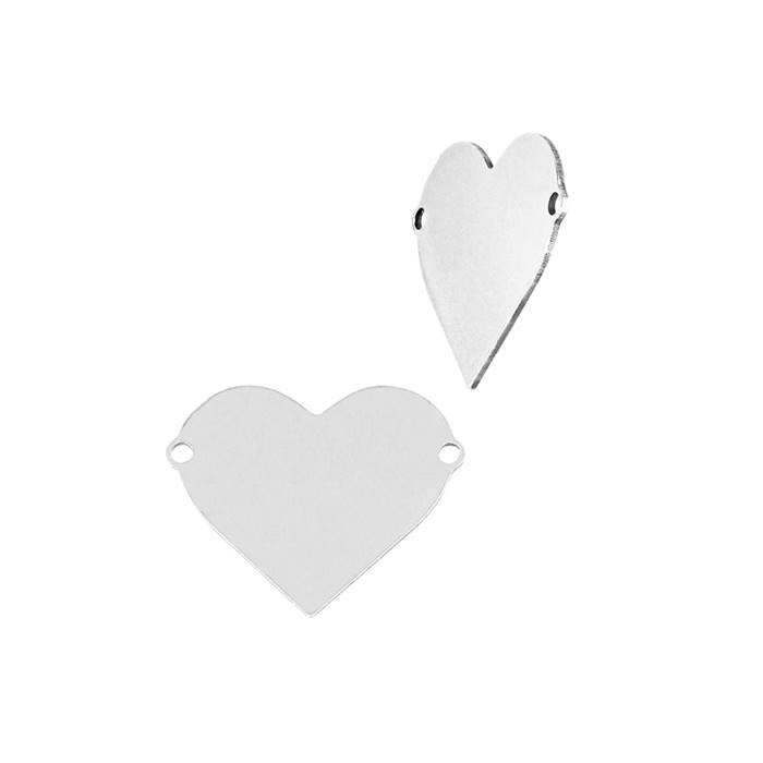 ss 24 gauge 10.5x7.9mm solid heart connector