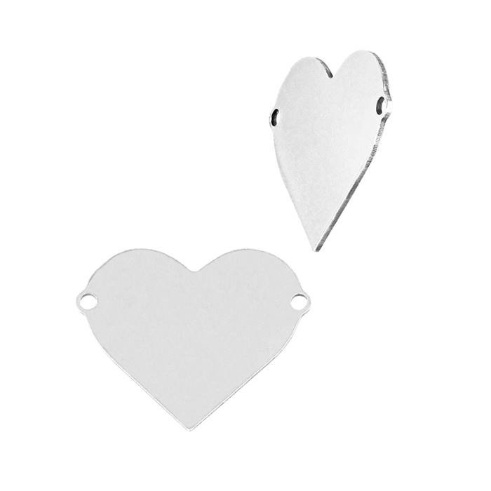 ss 24 gauge 17.6x14.5mm solid heart connector