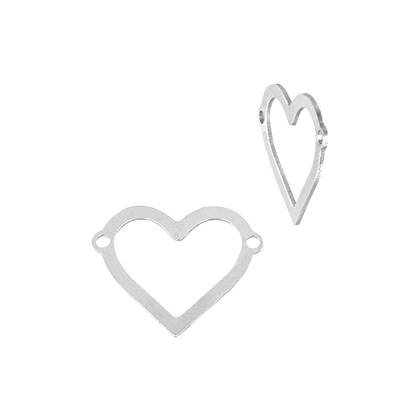 Sterling Silver Heart Outline Connector