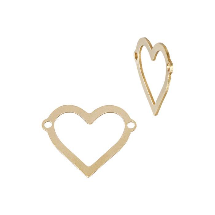 gf 14.8x11.9mm heart outline connector