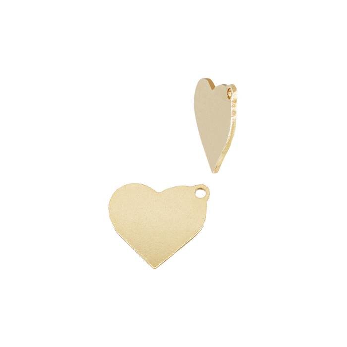 gf 6.7x6.1mm solid heart charm with offset ring