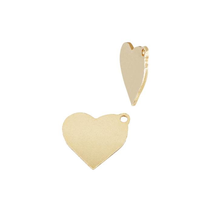 gf 9x8.1mm solid heart charm with offset ring