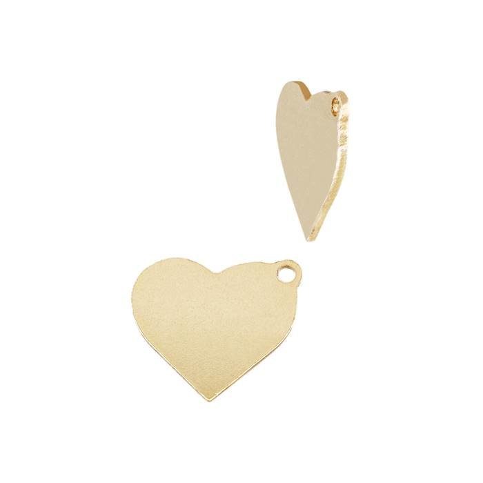 gf 10.8x9.7mm solid heart charm with offset ring