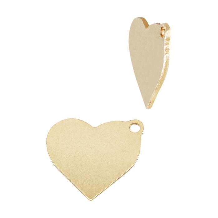 gf 16.1x14.5mm solid heart charm with offset ring