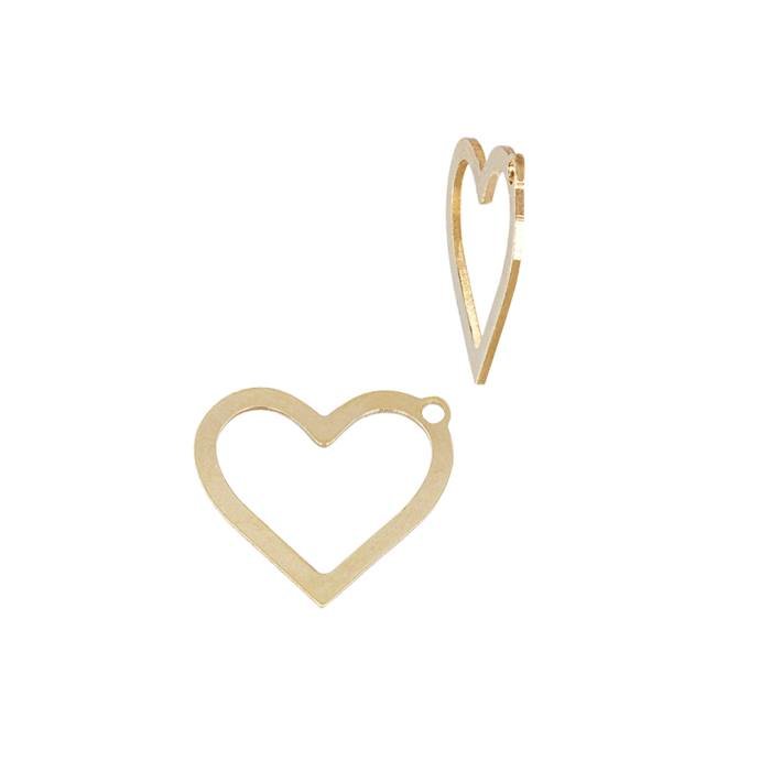 gf 9x8.1mm heart outline charm with offset ring