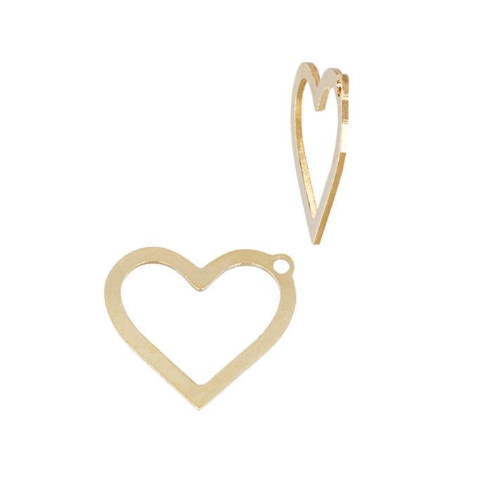 gf 13.2x11.9mm heart outline charm with offset ring