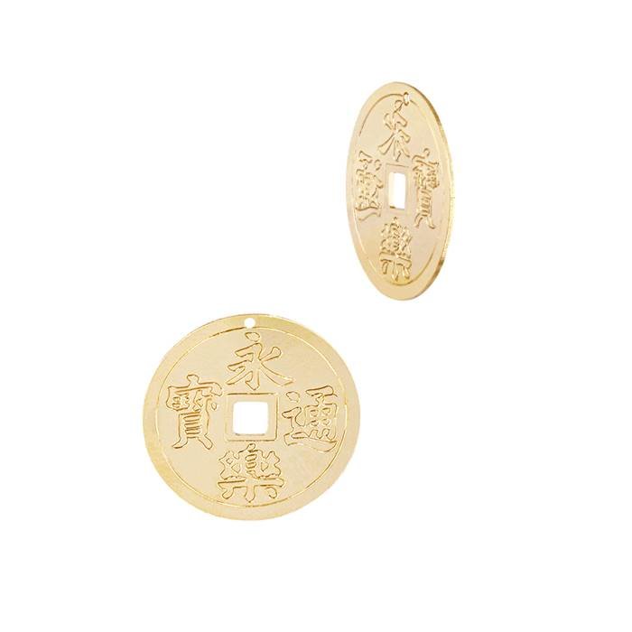 gf 10x10mm chinese lucky coin charm