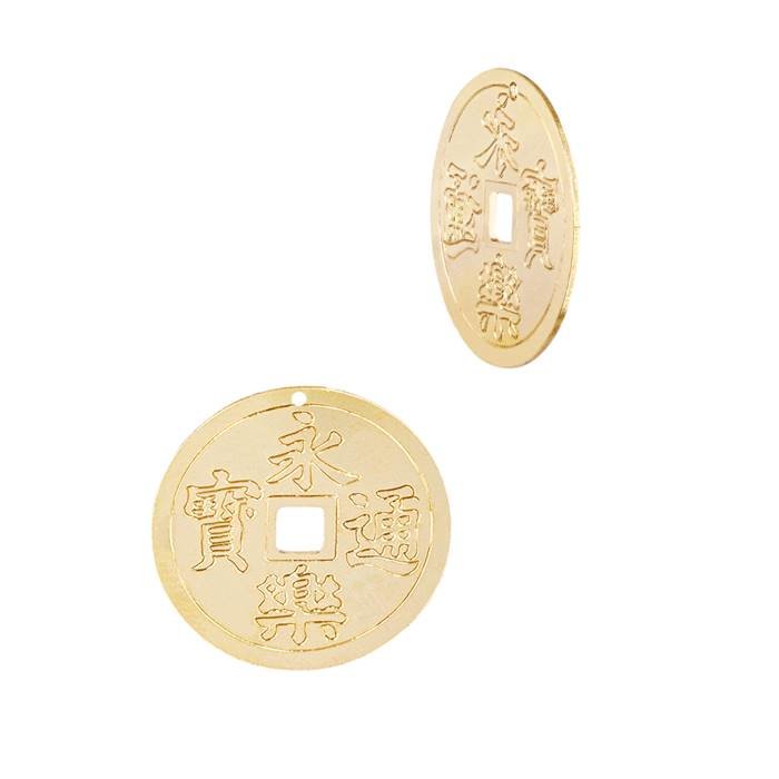 gf 18x18mm chinese lucky coin charm
