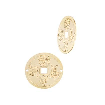 Gold Filled Chinese Lucky Coin Connector