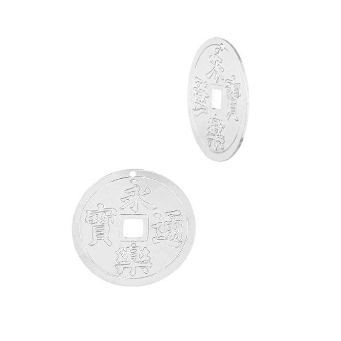 ss 14x14mm chinese lucky coin connector