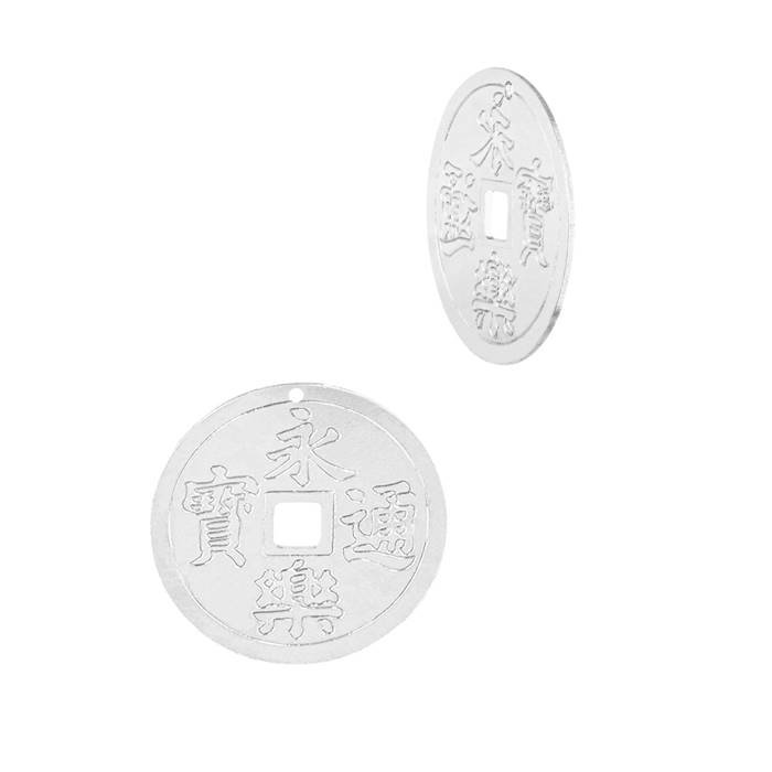 ss 18x18mm chinese lucky coin connector