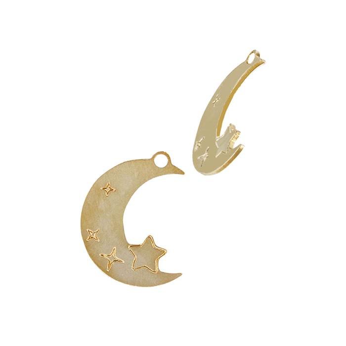 gf 9.7x11.7mm moon and star charm