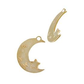 Gold Filled Moon And Star Charm