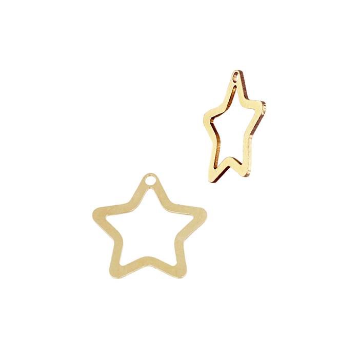 gf 7x7.1mm star outline charm